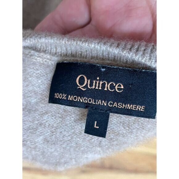 Quince Women's L Brown Sweater Mongolian Cashmere Pullover Tight-Knit Casual - Picture 4 of 9